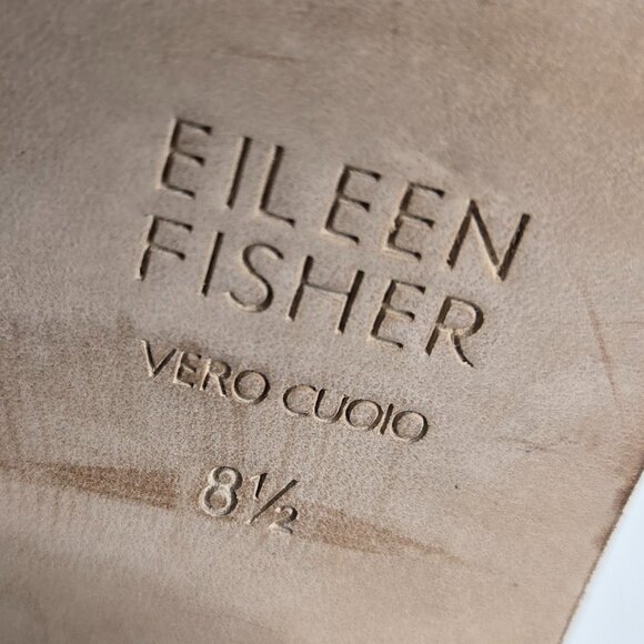 Eileen Fisher James Heels Women's Nubuck Lacey Strap Open Toe Chunky Heel 8.5 - Picture 10 of 11